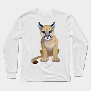 Cute Cougar Drawing Long Sleeve T-Shirt